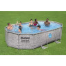 Каркасный бассейн BESTWAY POWER STEEL OVAL 488х305х107см, 7250л ротанг 56946 BW